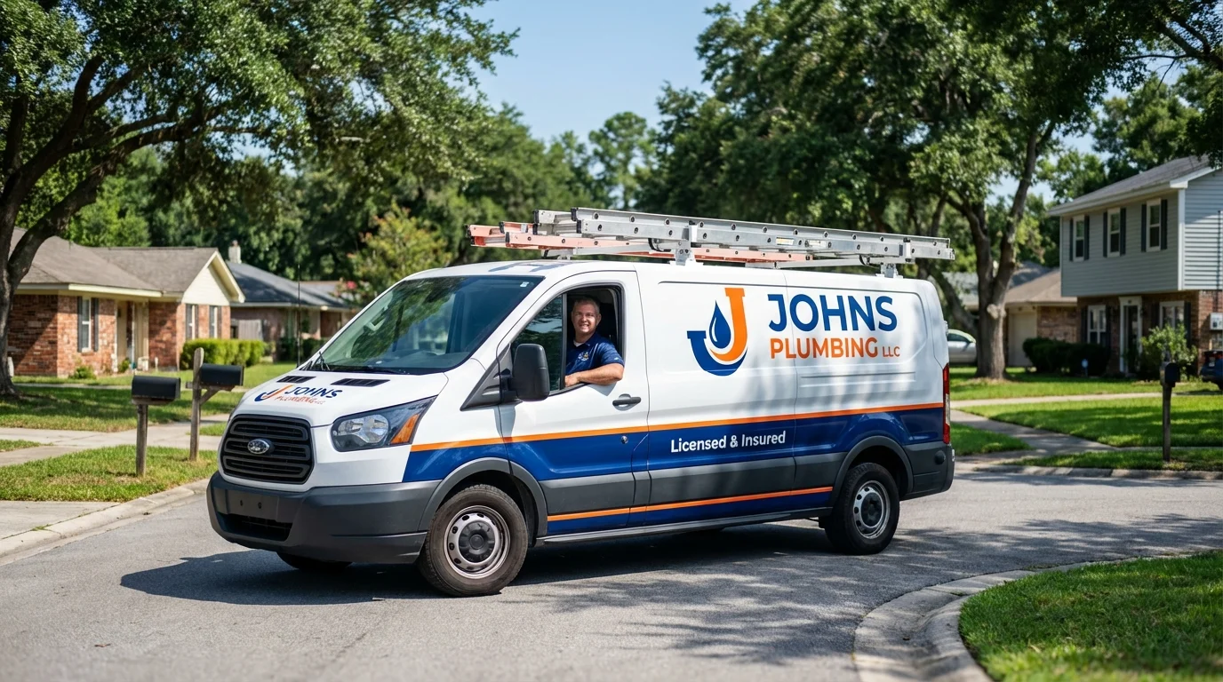 Johns Plumbing LLC service van in Palenville, NY