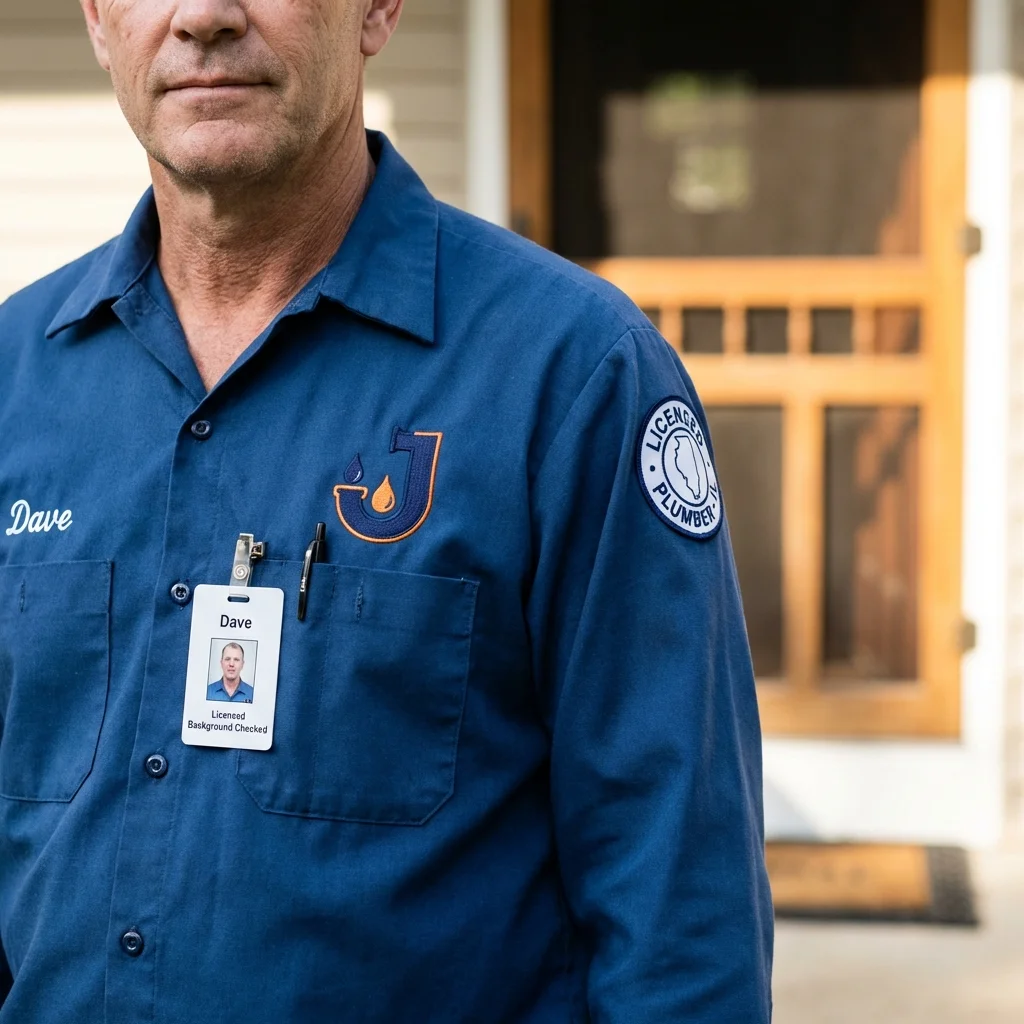 Licensed plumber showing ID badge in Palenville, NY