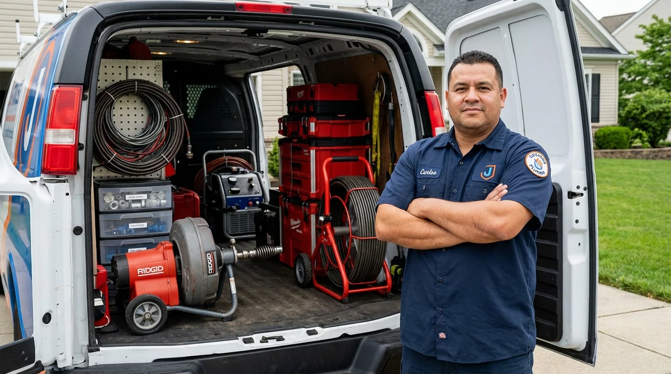 Professional drain cleaning equipment and Johns Plumbing LLC plumber in Palenville